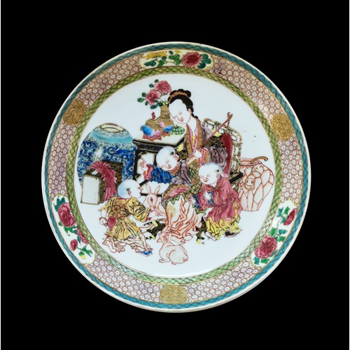 Chinese Eggshell Famille Rose Porcelain Saucer Dish